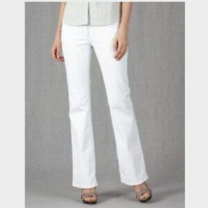 BODEN White Wide Leg Trouser Pant Cuff 6L LONGTALL